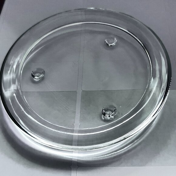 Set Of 4 Round Clear 4" Glass Candle Holders Trivets Coasters With Feet - Picture 1 of 6
